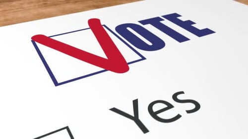 Red No Tick in Ballot Checkbox, Ballot Voting and Elections