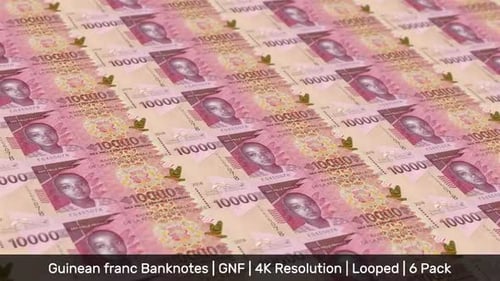 Guinea Banknotes Money / Guinean franc / Currency FG / GNF / 6 Pack - 4K