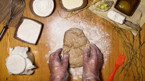 Homemade Rye Bread. Flat Lay.