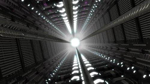 Futuristic Sci-Fi Technology Tunnel Flight Animation