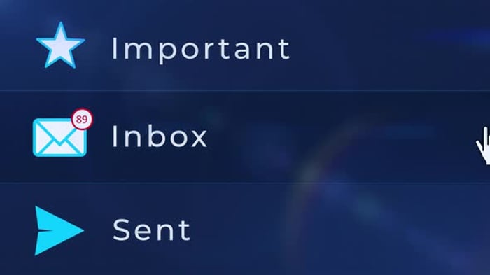 Email inbox notification on laptop. New message. newsletter on laptop ...