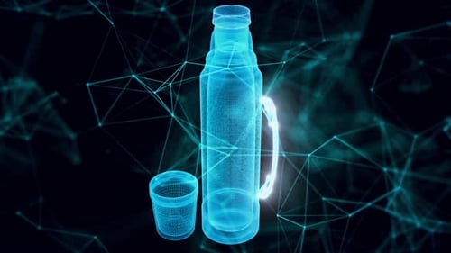Thermo Bottle Hologram Close Up Hd