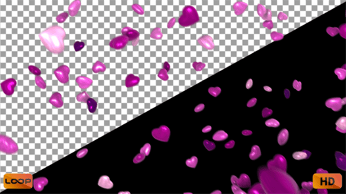 Falling Pink and Purple Candy Hearts Animation