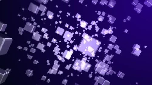 Abstract Glowing Cubes Moving Particle Background Loop