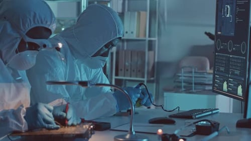 Scientists Working with Technology in a Lab