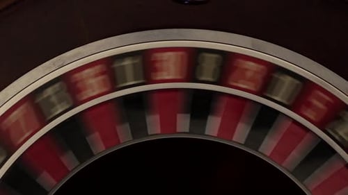Classic Roulette Spinning Fast Black Background