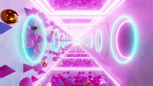 In The Room Color With Geometric Tunnel 08 HD