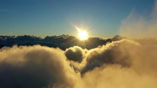 Aerial View of Clouds and Morning Sun