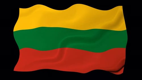 Realistic Waving Lithuanian Flag Seamless Loop Animation