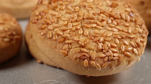 Close Up of Sesame Seed Cookies