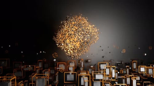 Animação em loop de formas geométricas 3D abstratas em 4K. Plano de fundo moderno, design de movimento perfeito