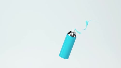 Spray Can Emitting Dynamic Abstract Fluid Particles