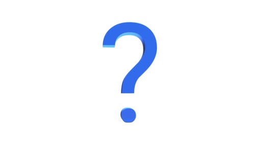 Animated 3D Blue Question Mark Symbol Reveal