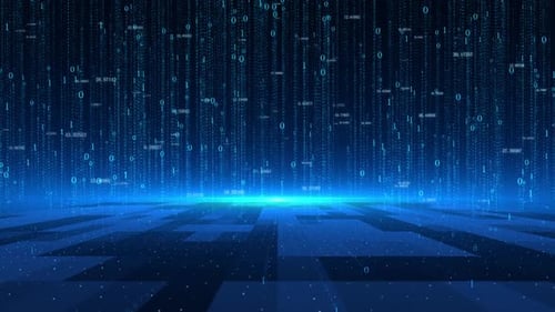 Histórico da tecnologia da informação Big Data Binary Digital Rain Information Flow Technology