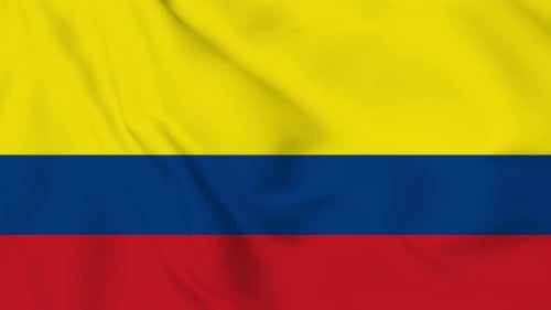 Realistic Waving Flag of Colombia Loop