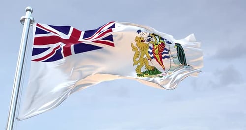 British Antarctic Territory Flag Waving Animation