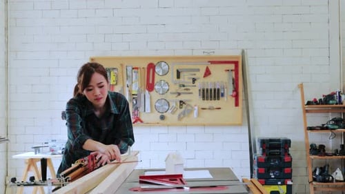 Wood construction workshop concept, Two Carpenter