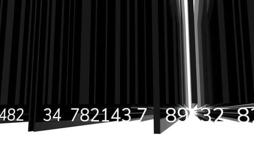 Digital Barcode Scanner Animation with Numbers and Light Reveal