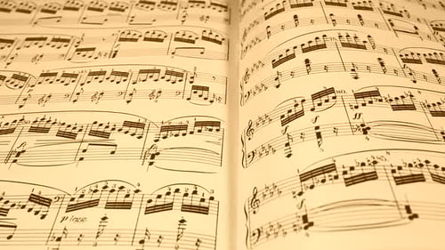 Close-up of Classical Musical Sheet Music