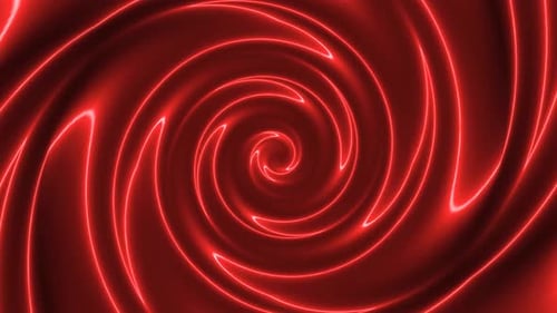 Red Neon Glow Spiral Tunnel Looping Background Animation