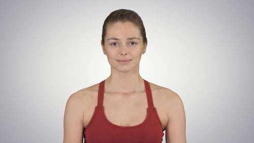 Young Adult Woman Wearing Red Tank Top Portrait
