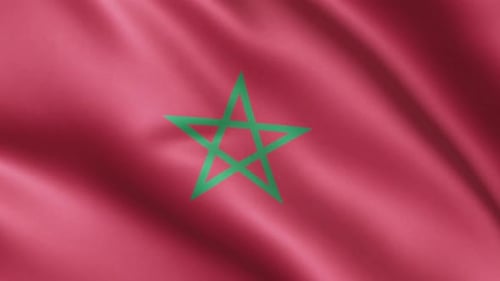 Seamless Loop of the Waving Flag of Morocco