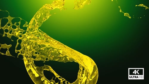 Dynamic Yellow Liquid Splash Fluid Animation