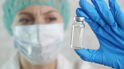 Ampoule with coronavirus vaccine.