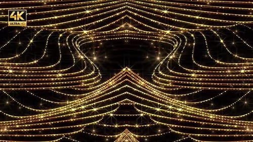 Golden Sparkling Lights Backdrop for Festive Events Loop