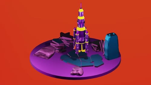 Isometric Satellite ready to launch