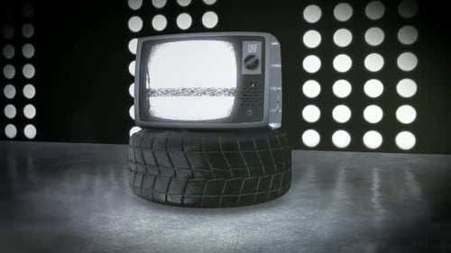 Retro TV Static Glitch Screen Reveal Animation