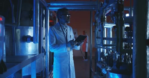 Scientists Checking Pressure Gauge