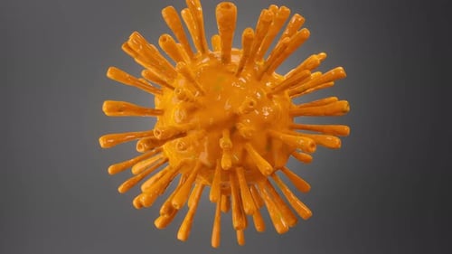 Animated Rotating Virus Cell In 3D Medical Render