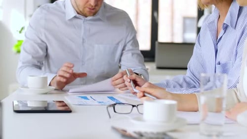 Business Team with Charts at Office Meeting
