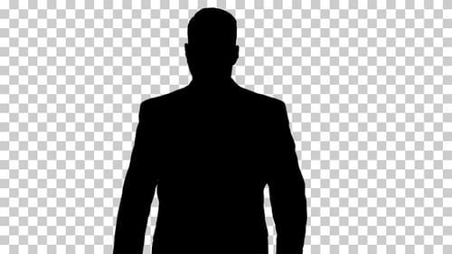 Silhouette Geschäftsmann zu Fuß, Alpha Channel