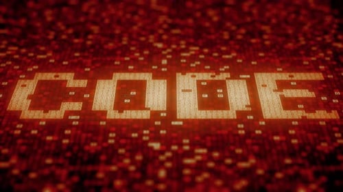 MOT CODE créé avec des symboles clignotants