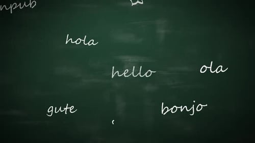 Animated Chalkboard Greetings: Hello in Multiple Languages