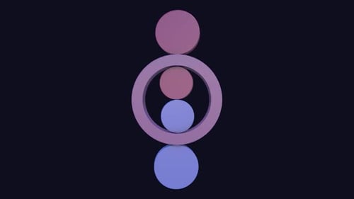 Animation of colored circle objects loop animation 4K