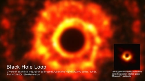 Abstract Fiery Black Hole Cosmic Space Loop Animation