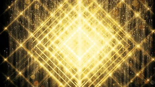 Golden Glittering Diamond Tunnel Loop Background