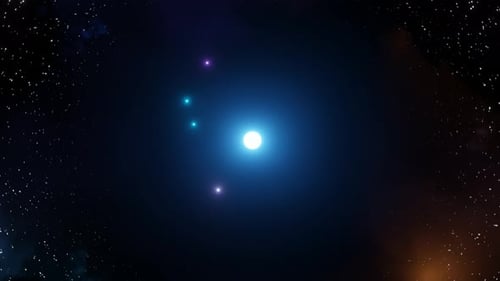 Abstract Cosmic Space Nebula Animation with Glowing Stars