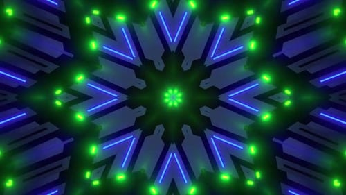 Animated Sci-Fi Digital Grid Pattern Kaleidoscope Loop