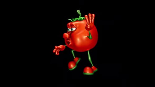 Fun Tomato Looped Dance with Alpha Channel and Shadow