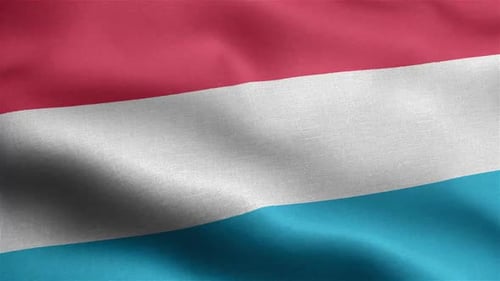 Waving Luxembourg Flag Realistic Seamless Loop Animation