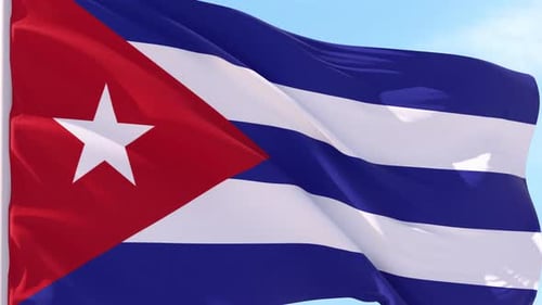 Realistic Waving Cuban Flag Animation Loop