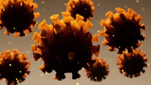 Animated Glowing Virus Particles Abstract Medical Background