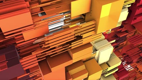 Dynamic Abstract Geometric Cubes and Rectangles Motion Background