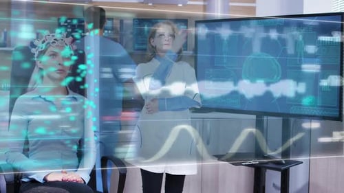 Futuristic Medical Data HUD Display