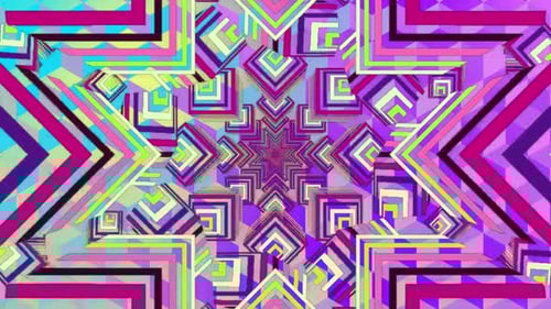 Psychedelic Geometric Kaleidoscope Tunnel Loop Background