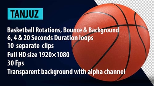 3D Animated Basketball Rotations, Bounces, and Backgrounds